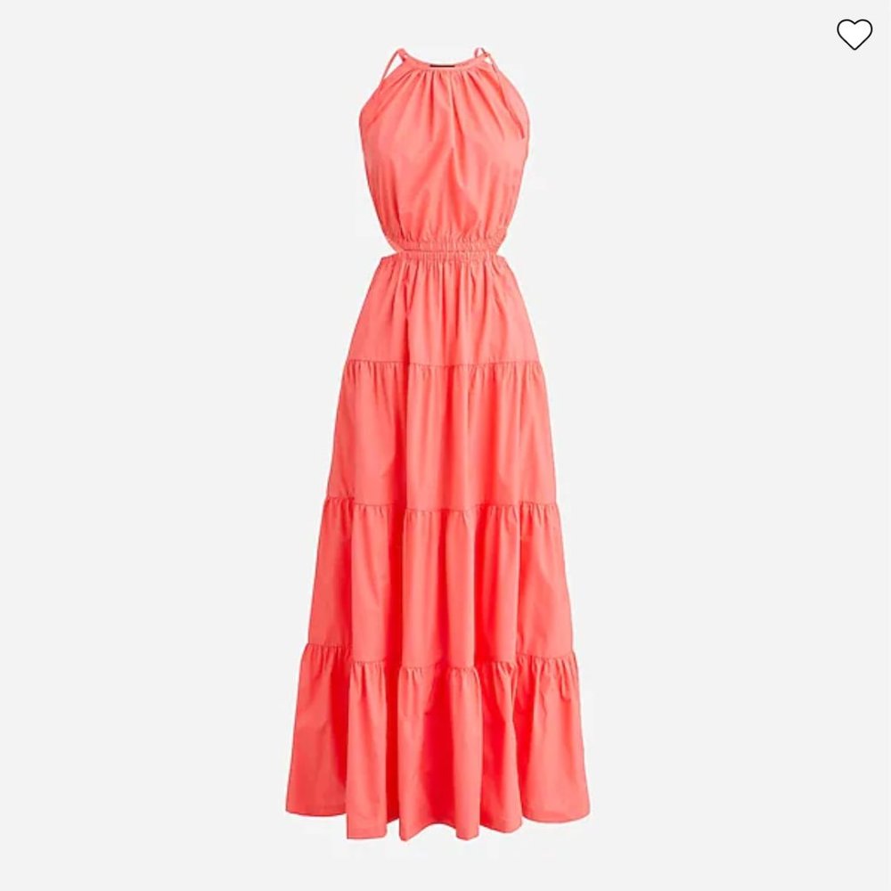 NWT J.Crew Harbour Side Cut-Out Dress in Brilliant Coral